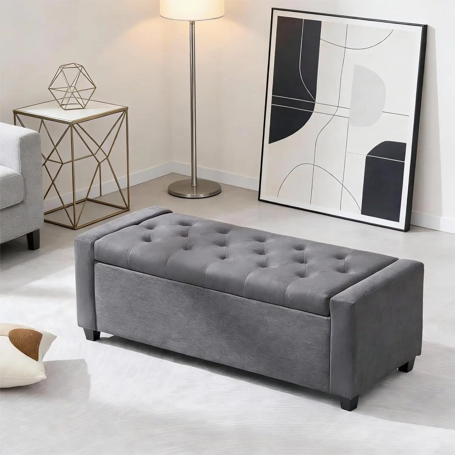 Ottoman with Storage Bench, Upholstered