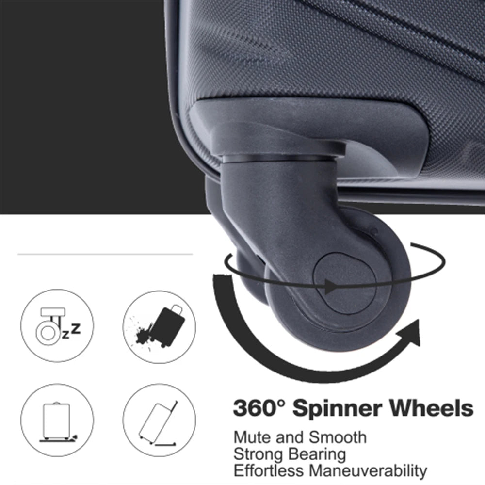 4-Piece ABS Suitcase with Spinner Wheels