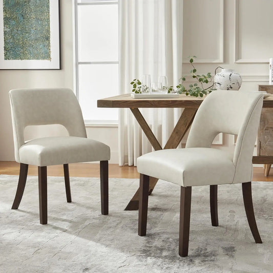 2 Faux Leather Upholstered Dining Room Chairs